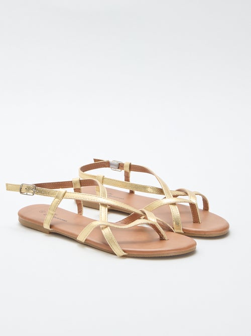 Sandales plates avec bride croisée entredoigt - Kiabi