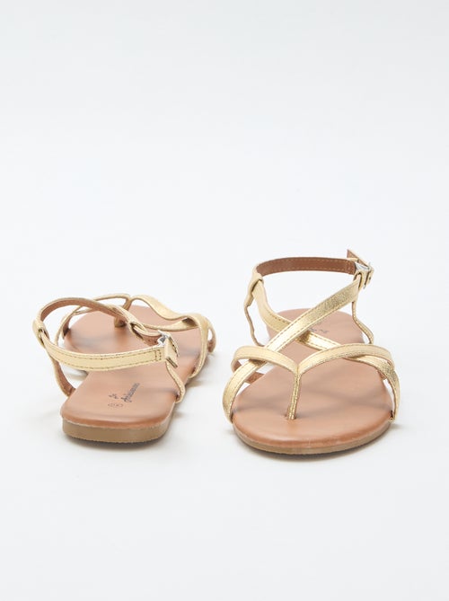 Sandales plates avec bride croisée entredoigt - Kiabi