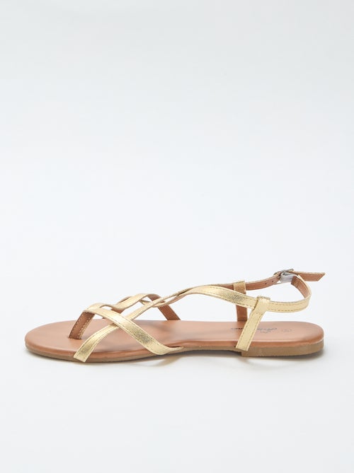 Sandales plates avec bride croisée entredoigt - Kiabi