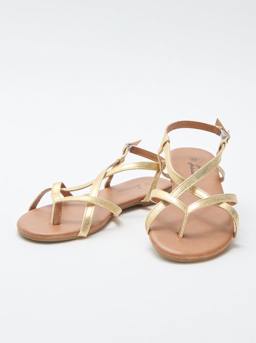 Sandales plates avec bride croisée entredoigt - Kiabi