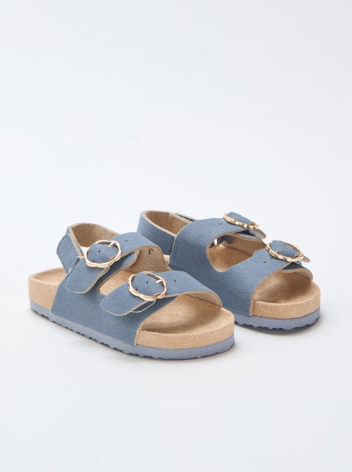 Sandales plates avec bride de maintien à la cheville ajustable par un scratch - Kiabi