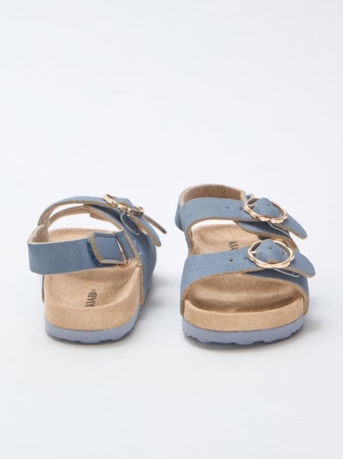 Sandales plates avec bride de maintien à la cheville ajustable par un scratch - Kiabi