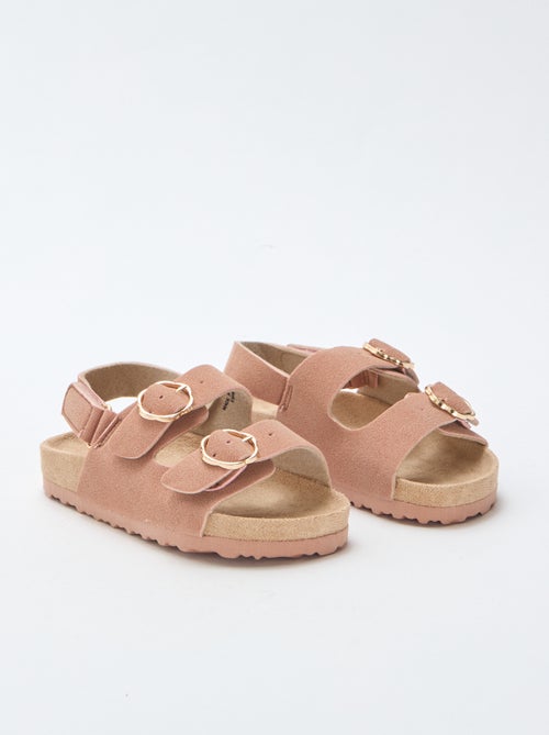 Sandales plates avec bride de maintien à la cheville ajustable par un scratch - Kiabi