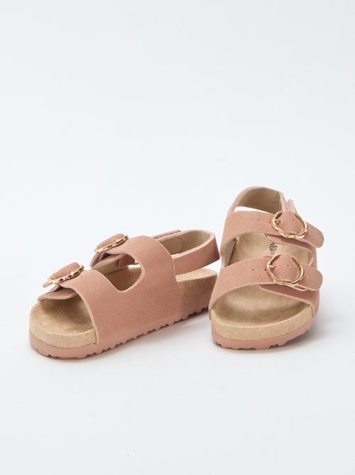 Sandales plates avec bride de maintien à la cheville ajustable par un scratch - Kiabi