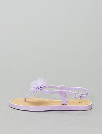 Sandales plates avec fleurs