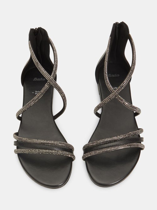 Sandales plates avec strass BATA - Kiabi