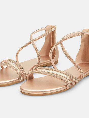 Sandales plates avec strass BATA