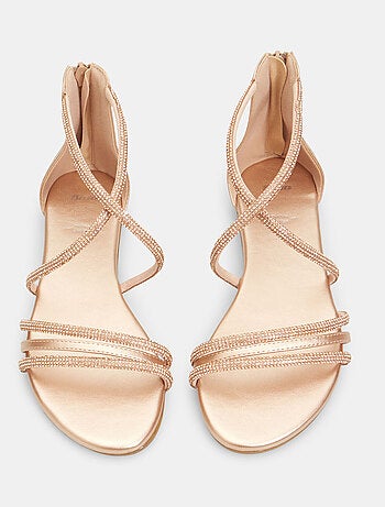 Sandales plates avec strass BATA
