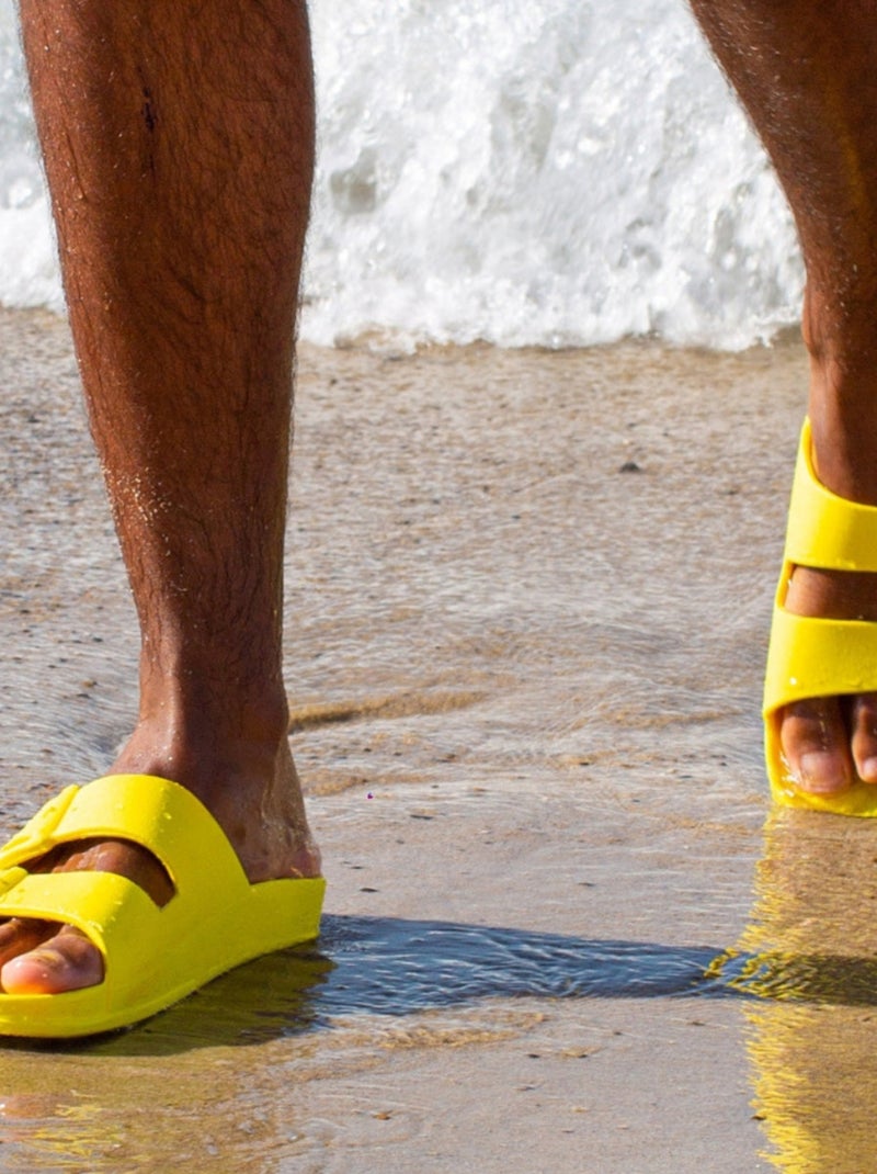 Sandales plates Bahia Cacatoès Jaune fluo - Kiabi