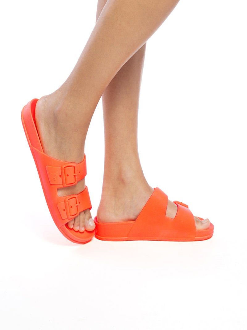 Sandales plates Bahia Cacatoès Orange fluo - Kiabi