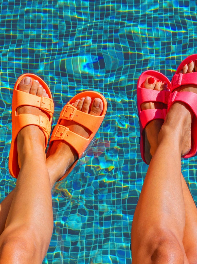 Sandales plates Bahia Cacatoès Orange fluo - Kiabi