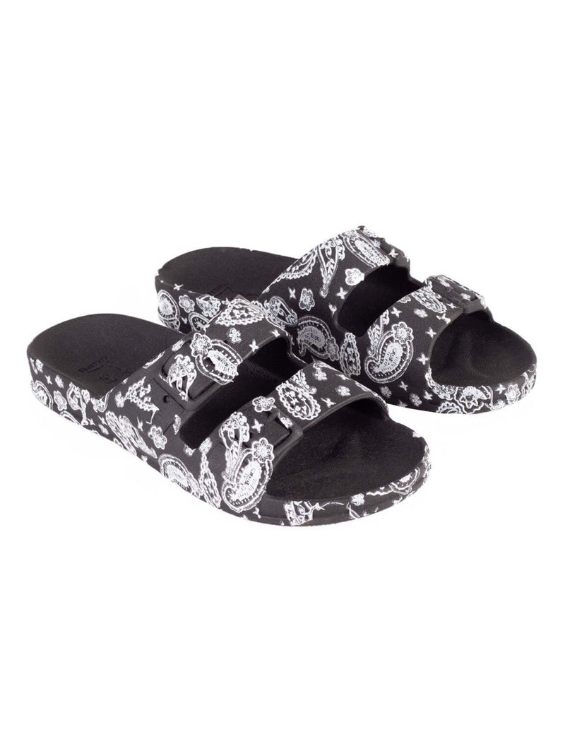 Sandales plates Bandana Cacatoès Noir - Kiabi