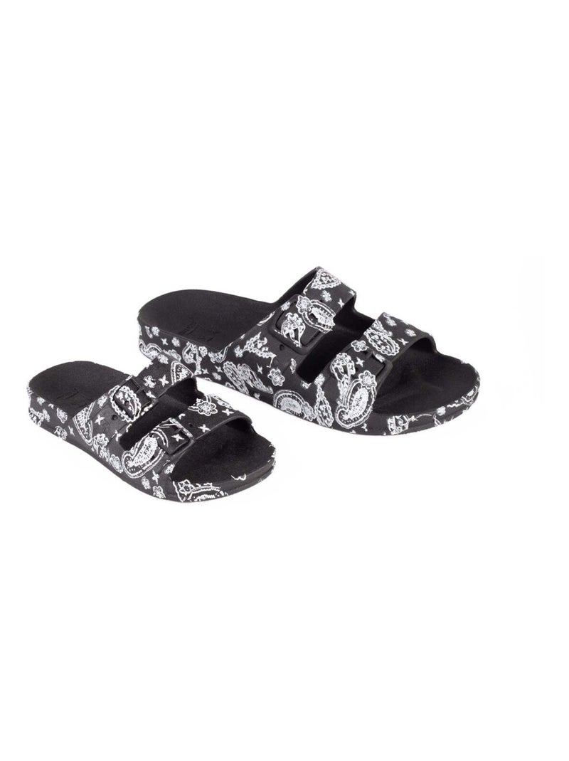 Sandales plates Bandana Cacatoès Noir - Kiabi