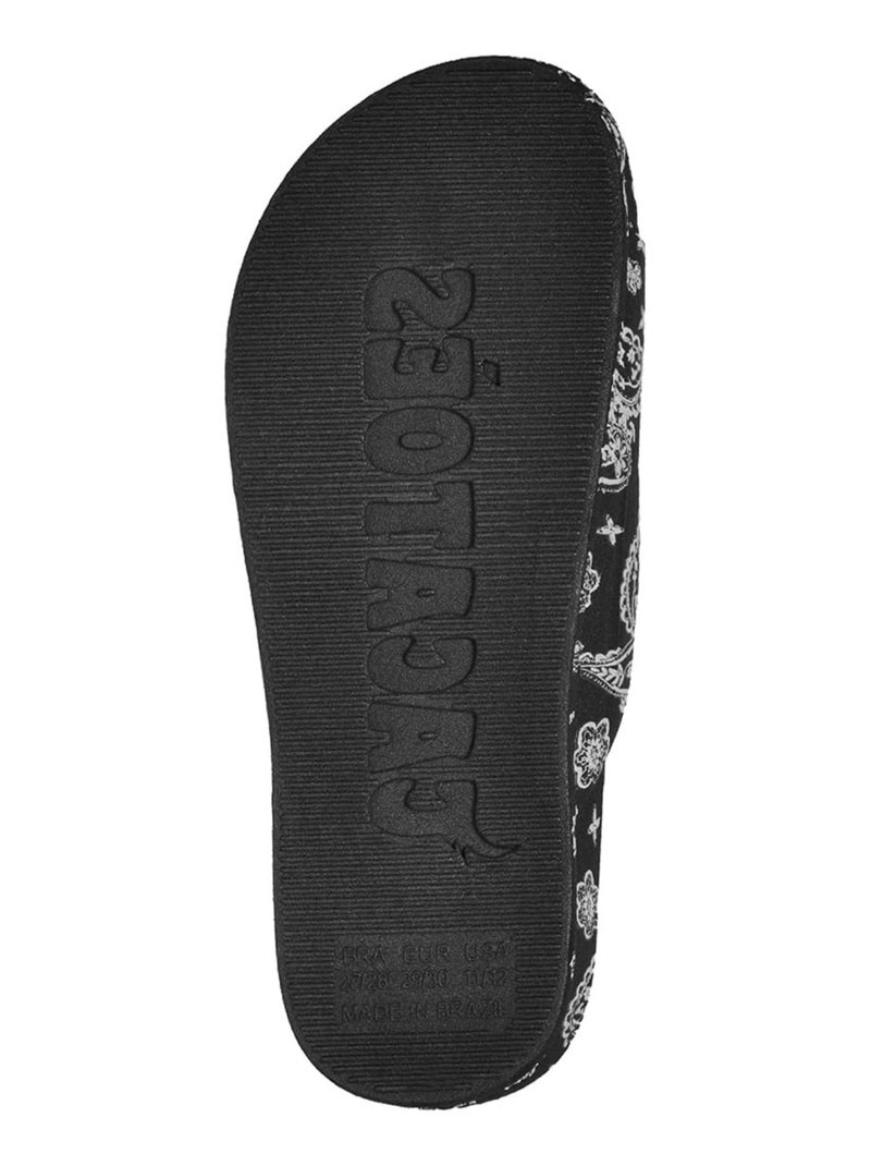 Sandales plates Bandana Cacatoès Noir - Kiabi