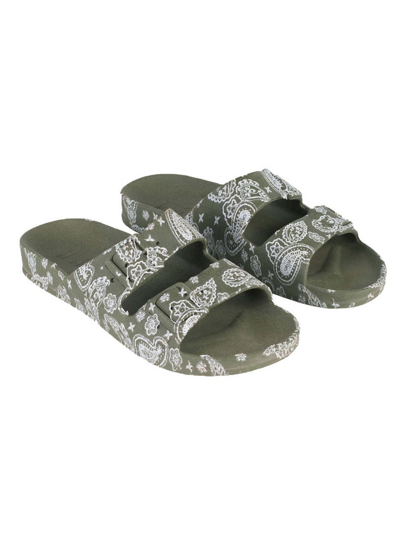 Sandales plates Bandana Cacatoès Vert kaki - Kiabi