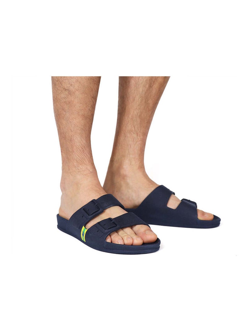 Sandales plates Bango Cacatoès Bleu marine - Kiabi