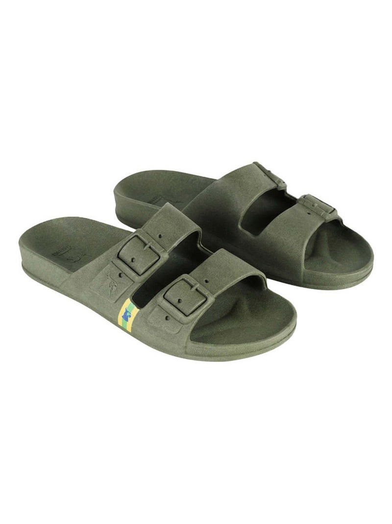 Sandales plates Bango Cacatoès Vert kaki - Kiabi