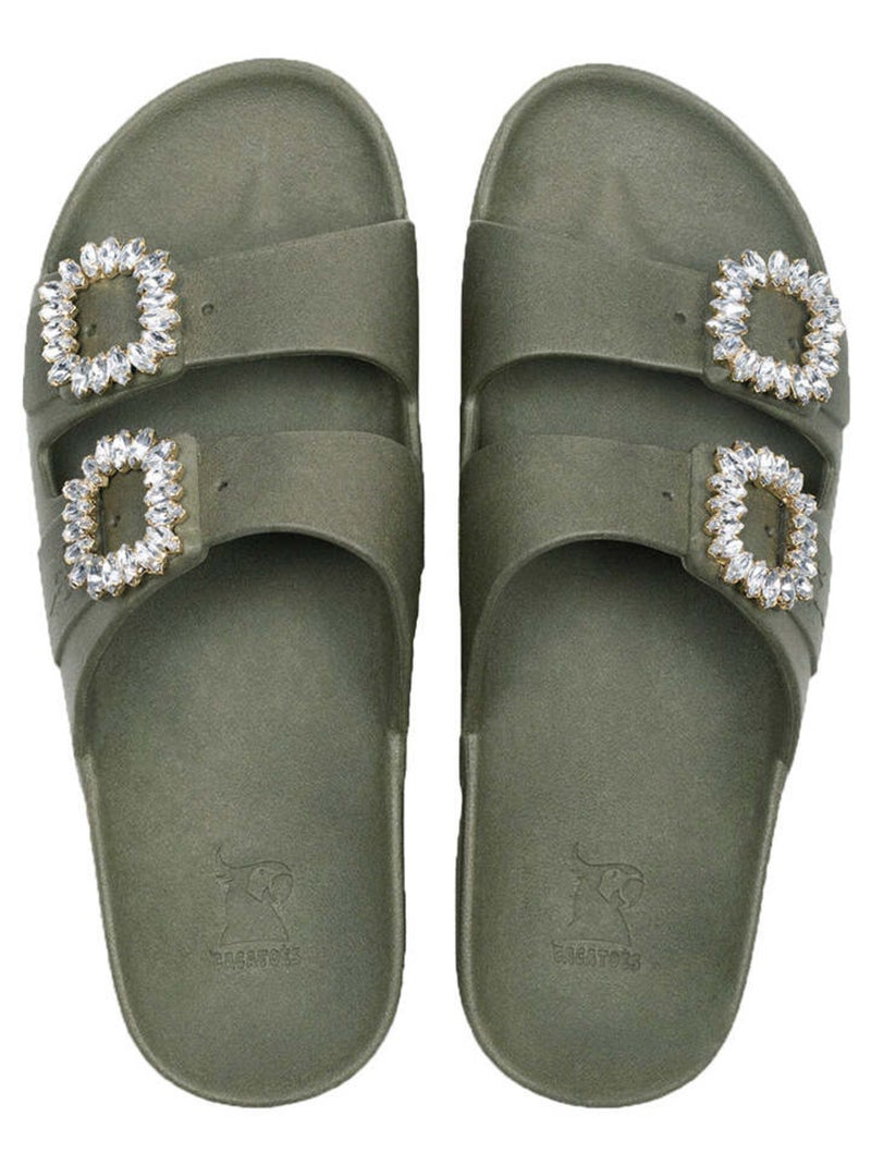 Sandales plates Barra Cacatoès Vert kaki - Kiabi