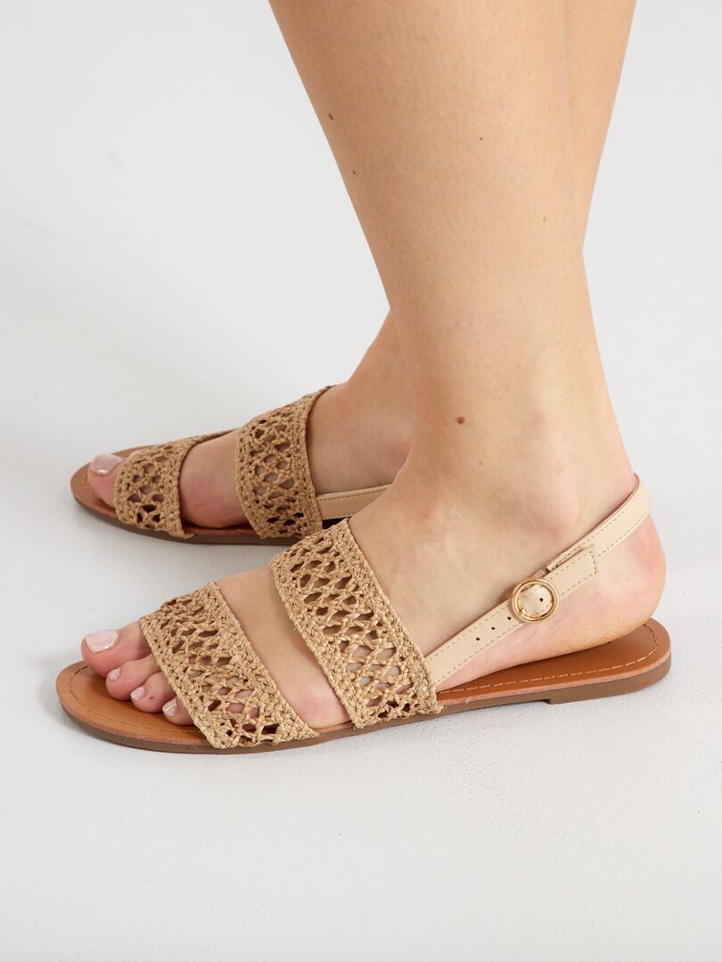 sandale beige plate