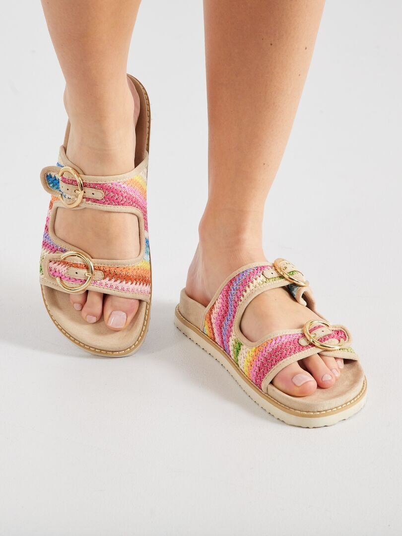 Sandales plates Beige - Kiabi