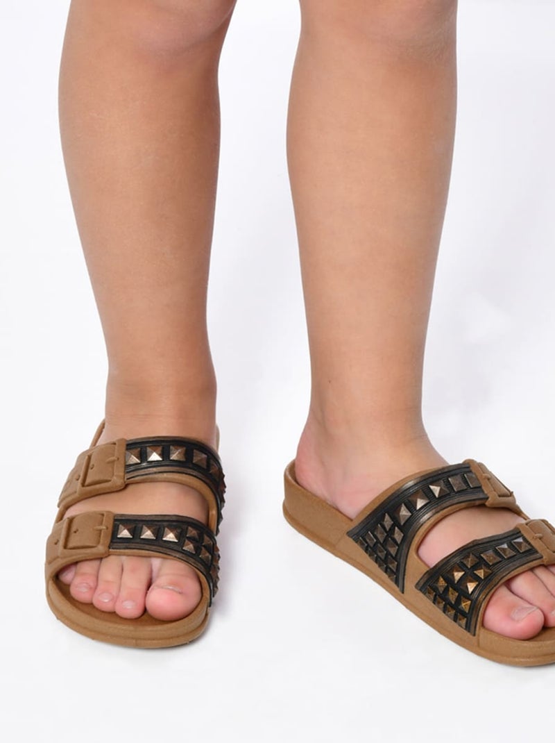 Sandales plates Belem Cacatoès Camel - Kiabi