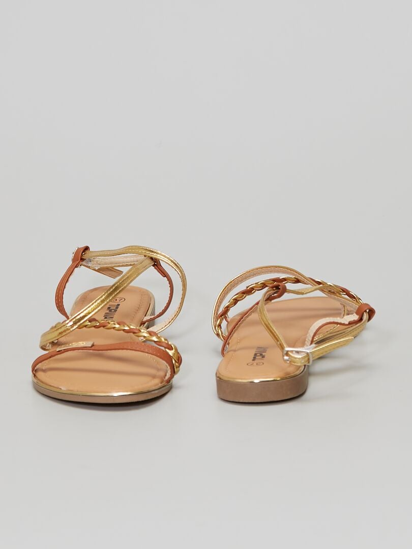 Sandales plates Camel - Kiabi