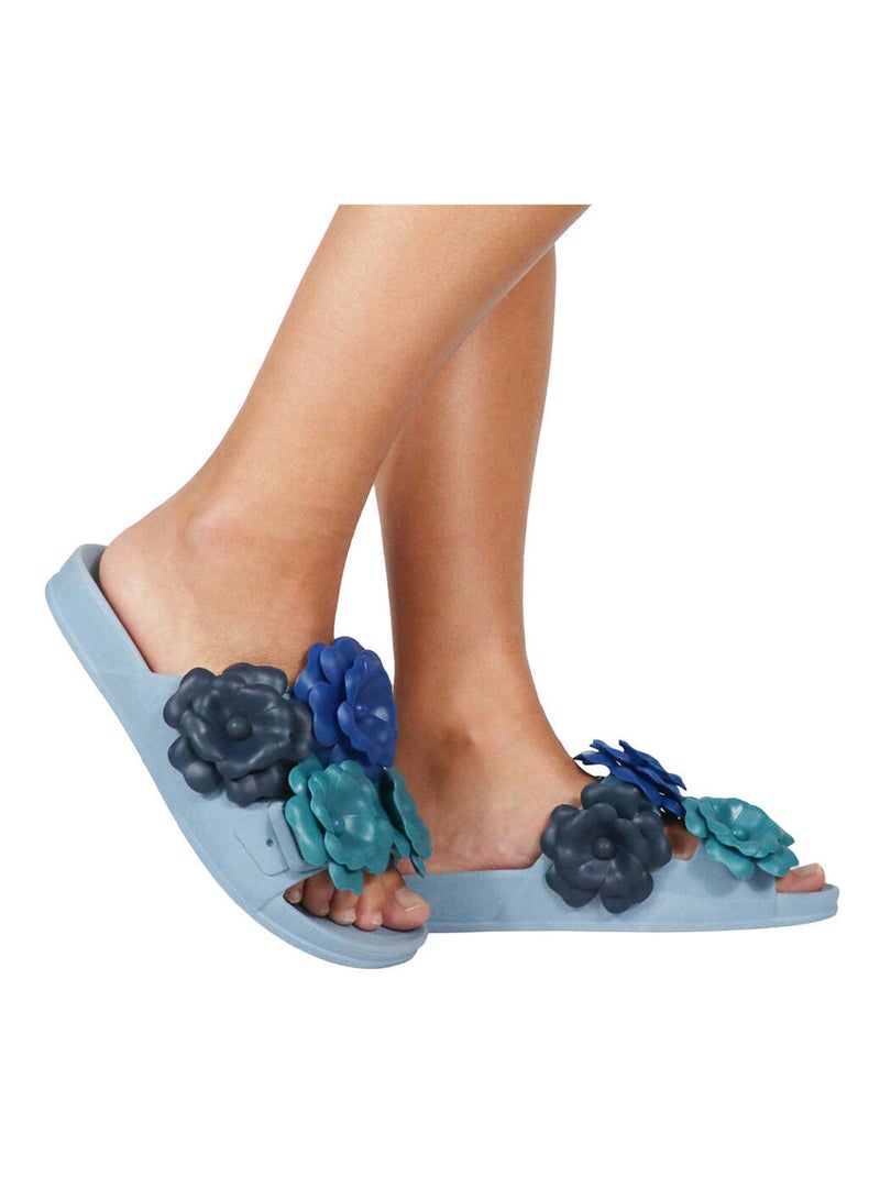 Sandales plates Camelia Cacatoès Bleu Multicolore - Kiabi