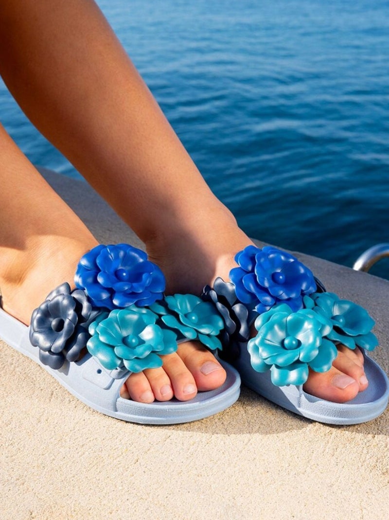 Sandales plates Camelia Cacatoès Bleu Multicolore - Kiabi