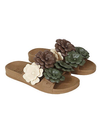 Sandales plates Camelia Cacatoès