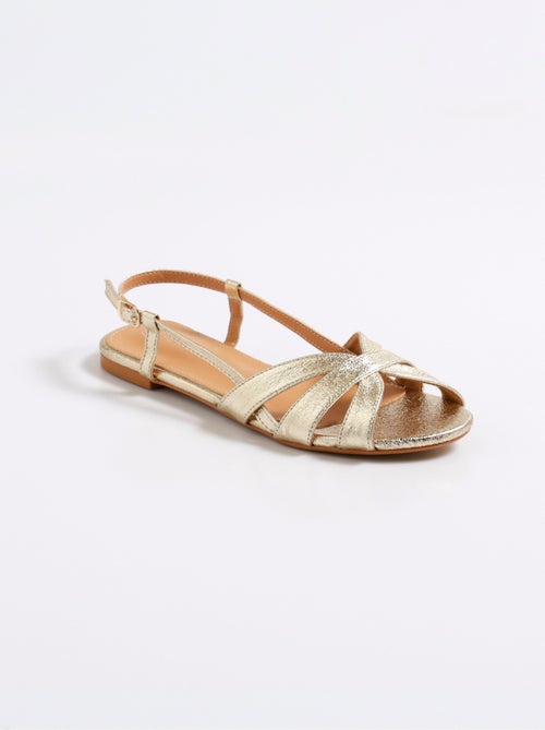 Sandales plates chic jeu de brides - Kiabi