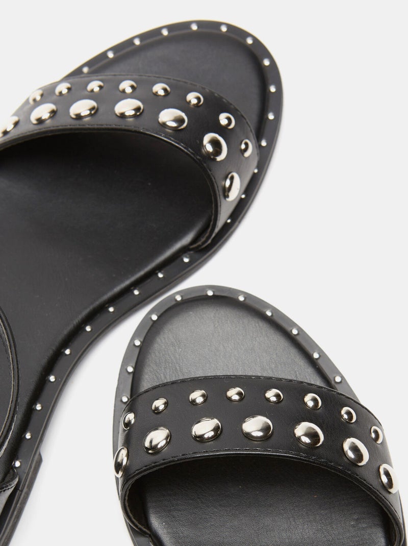 Sandales plates cloutées BATA Noir - Kiabi