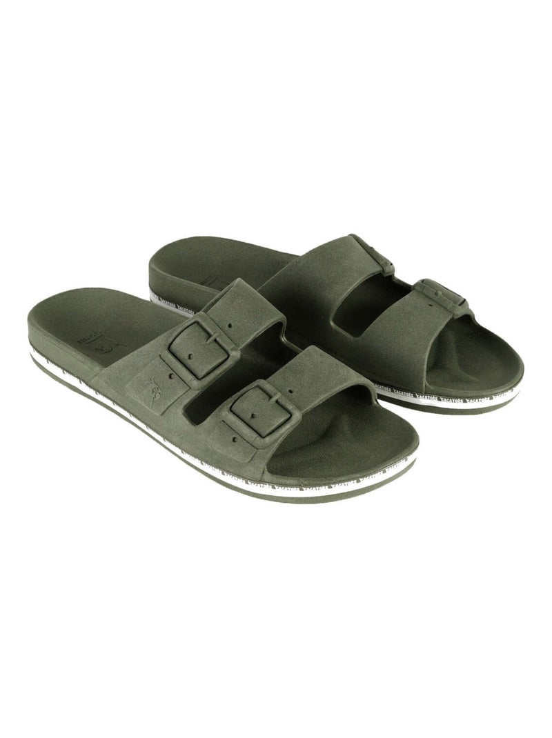 Sandales plates Cravo Cacatoès Vert kaki - Kiabi