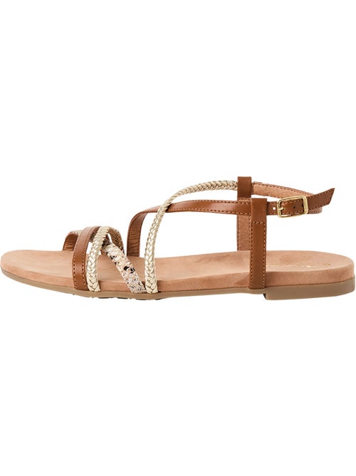 Sandales Plates Cuir Tamaris - Kiabi