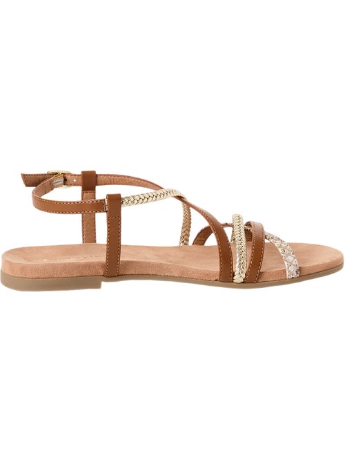 Sandales Plates Cuir Tamaris - Kiabi