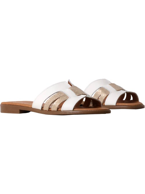 Sandales Plates Cuir The Divine Factory Alénoa - Kiabi