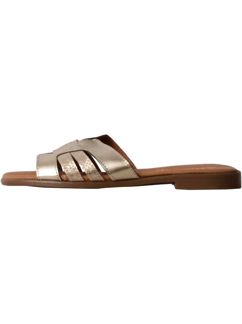 Sandales Plates Cuir The Divine Factory Alénoa - Kiabi