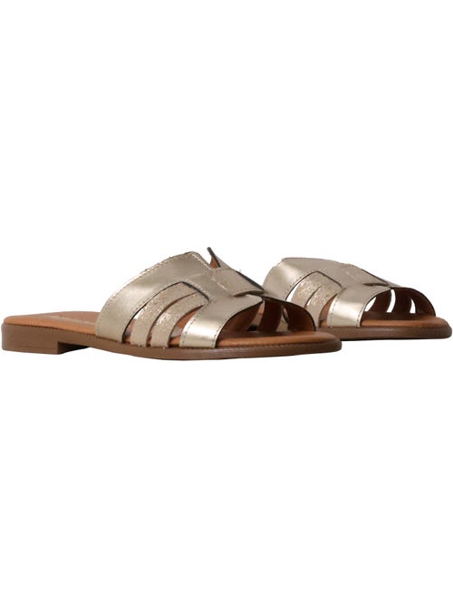 Sandales Plates Cuir The Divine Factory Alénoa - Kiabi