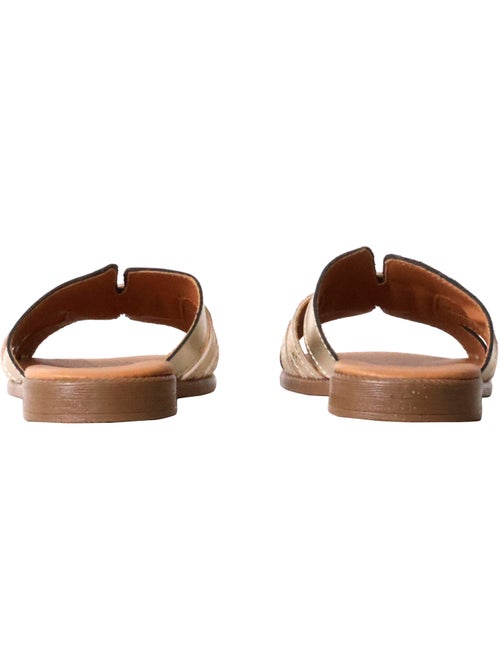 Sandales Plates Cuir The Divine Factory Alénoa - Kiabi