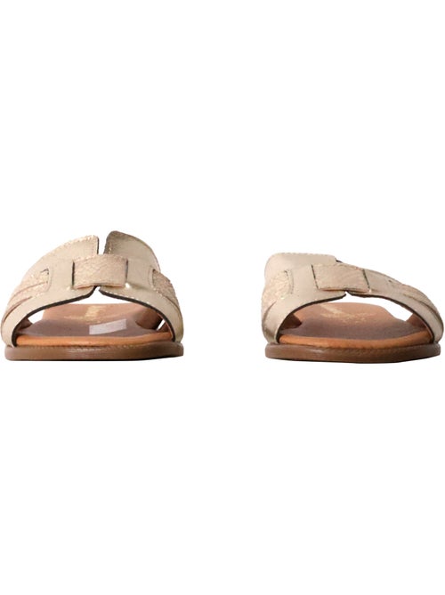 Sandales Plates Cuir The Divine Factory Alénoa - Kiabi