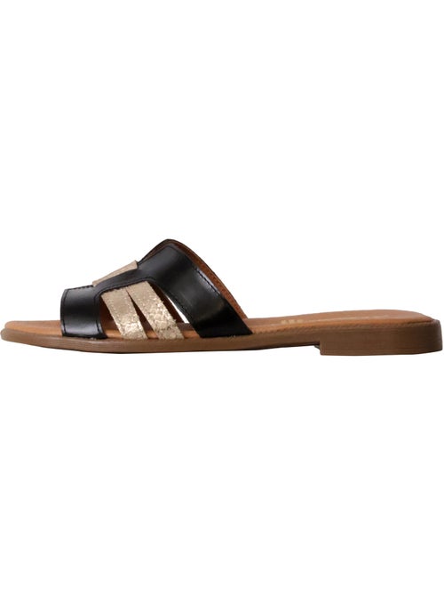 Sandales Plates Cuir The Divine Factory Alénoa - Kiabi
