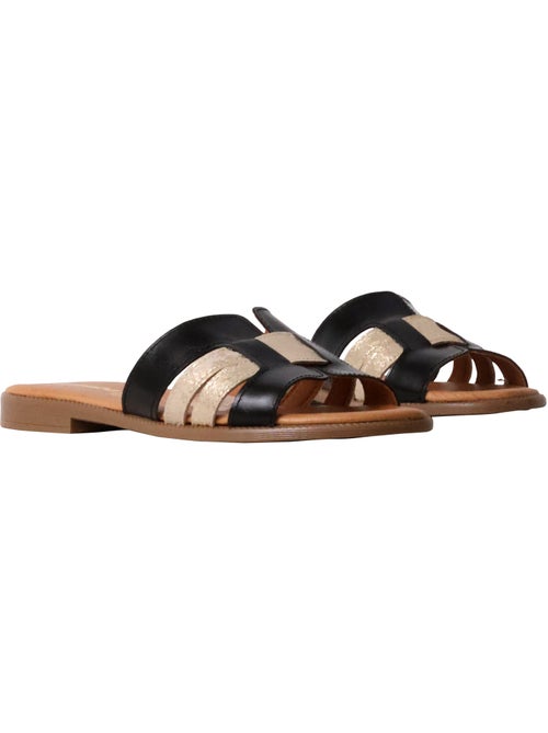 Sandales Plates Cuir The Divine Factory Alénoa - Kiabi