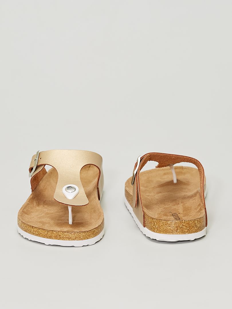 sandales plates dore