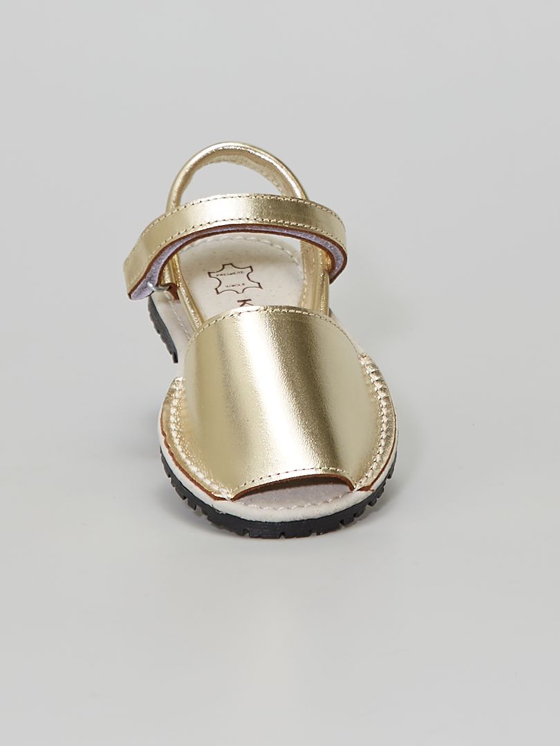 sandales plates dore