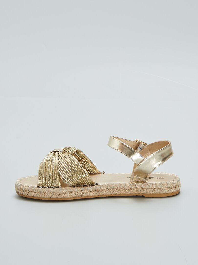 Chaussures Plates Dorées Vintage Avec Plateforme - Taille 5 - Neuf Avec Boîte
