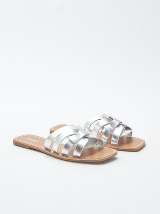 Sandales plates en simili