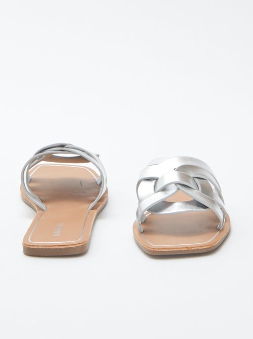 Sandales plates en simili - Kiabi