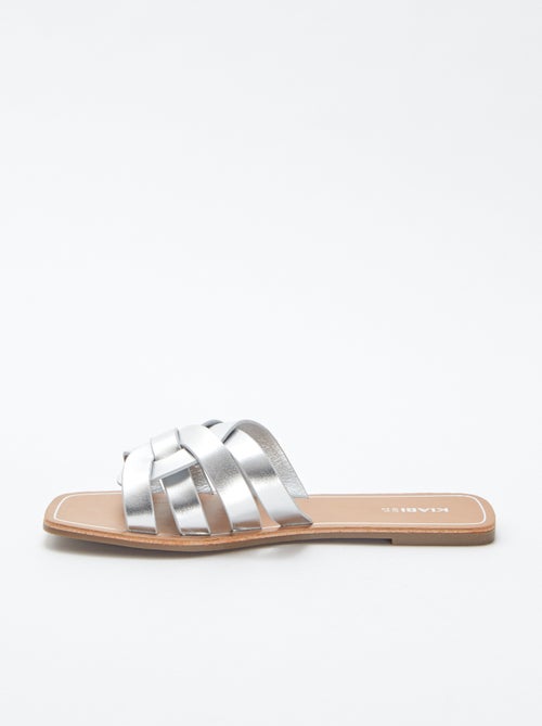 Sandales plates en simili - Kiabi