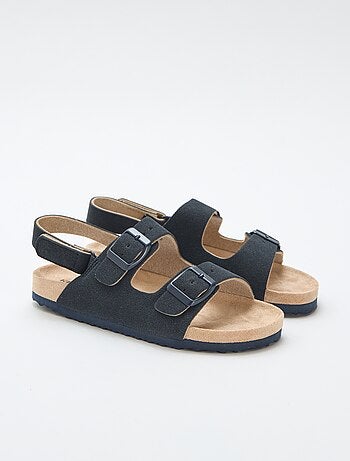 Sandales plates en suédine ajustables