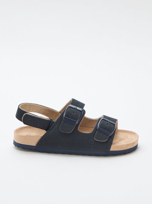 Sandales plates en suédine ajustables - Kiabi