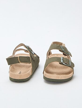 Sandales plates en suédine ajustables
